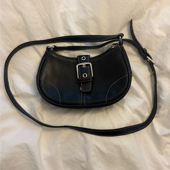 Coach Black Leather Shoulder Bag - Picture 1 of 5